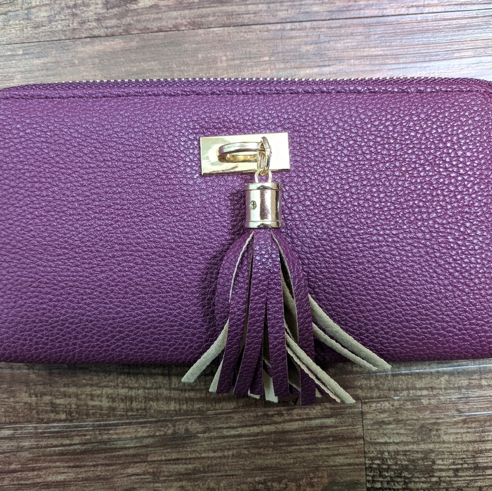 NEVER USED Purple wallet with tassel